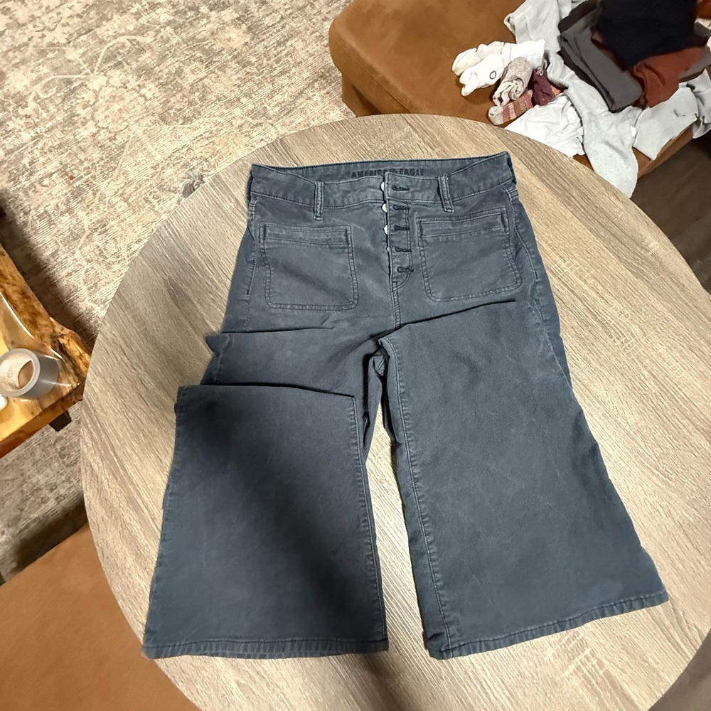 American Eagle Outfitters Women's Dark Gray Flare Jeans